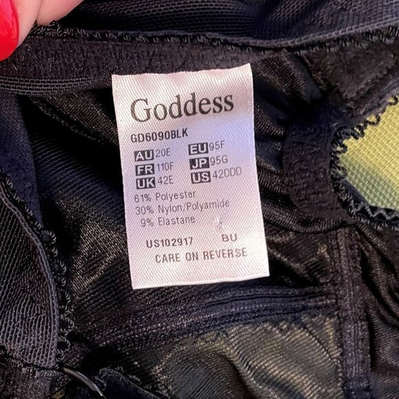 Goddess Black Keira Full Coverage Medium Support Banded Underwire Bra 42DDD - Picture 5 of 5